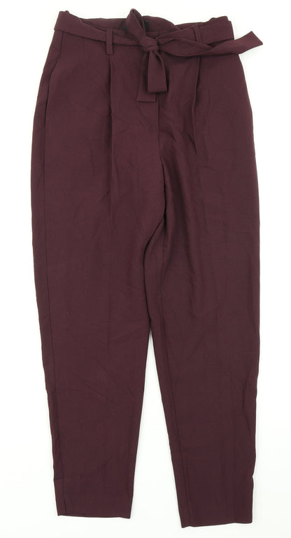 Womens UK Size 8 New Look Regular Fit Dress Pants Purple Trousers