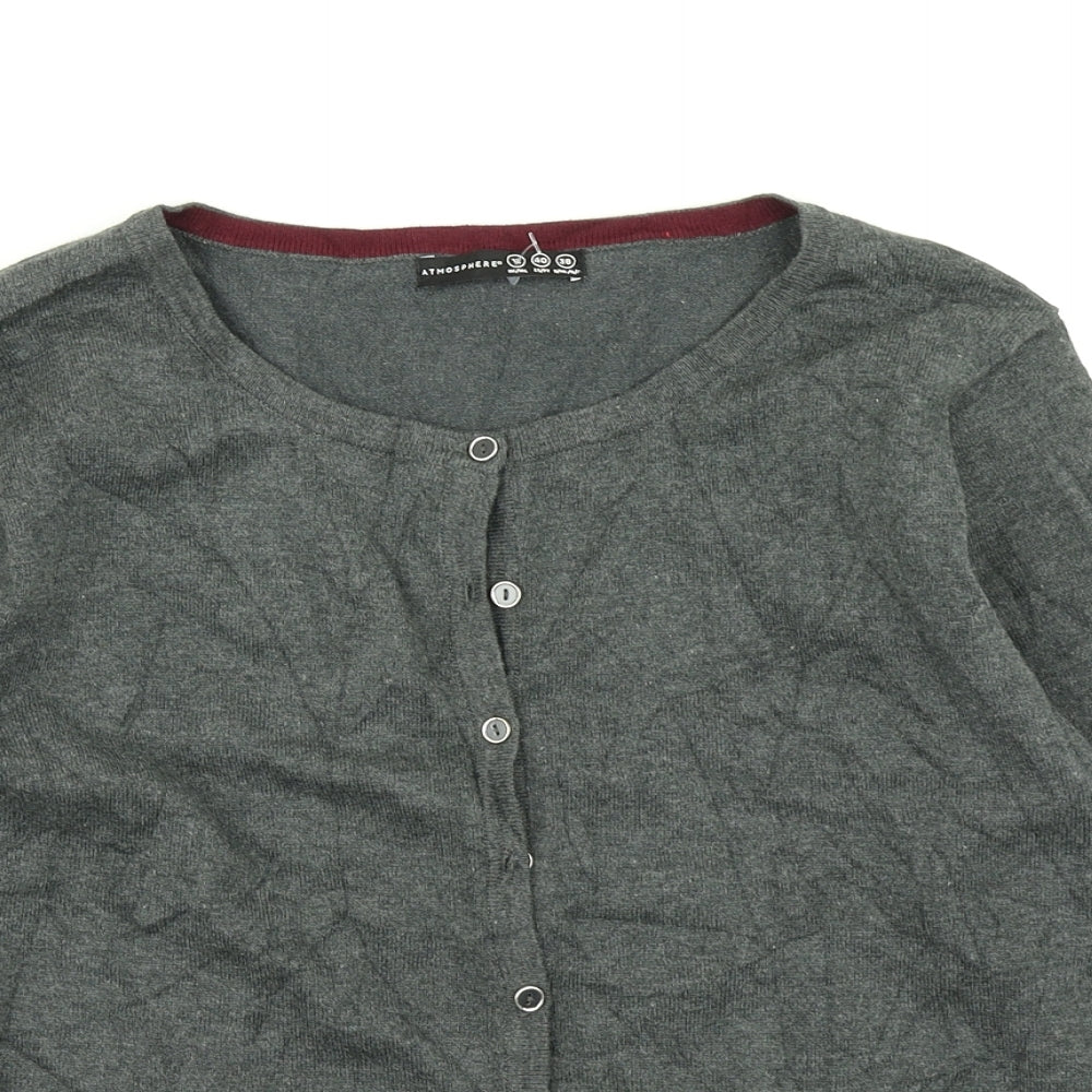 Womens UK Size 12 Atmosphere Grey Cardigan Jumper