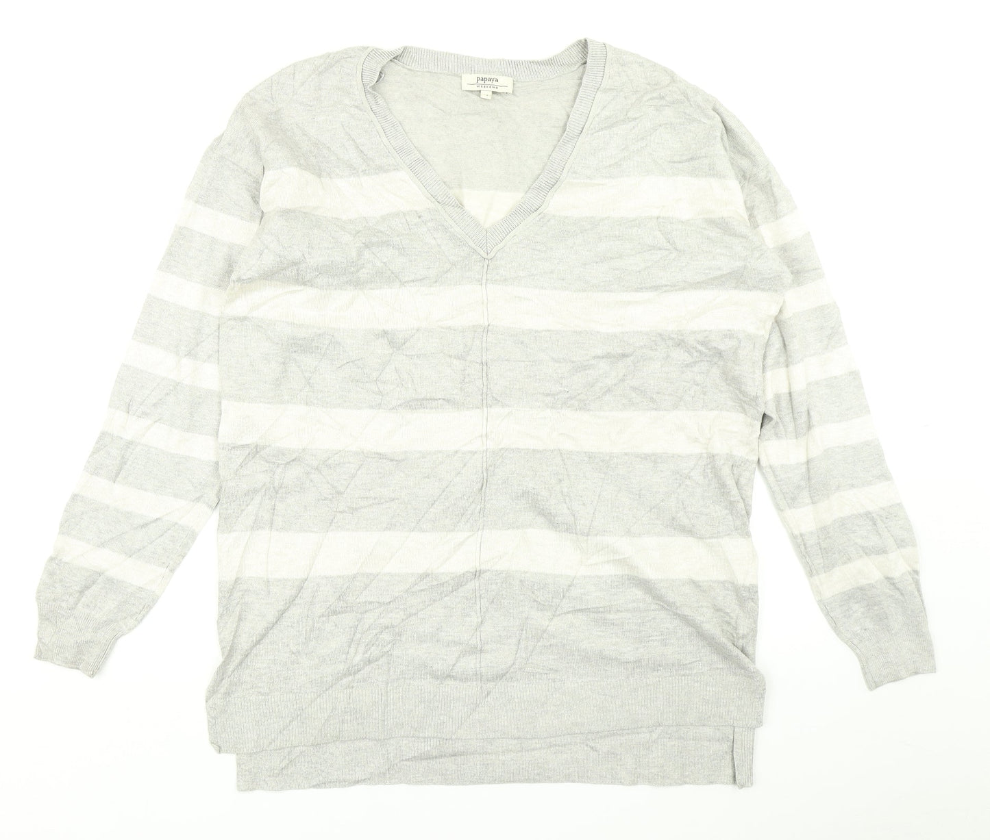 Womens UK Size M Papaya Grey Pullover Jumper