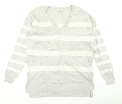 Womens UK Size M Papaya Grey Pullover Jumper