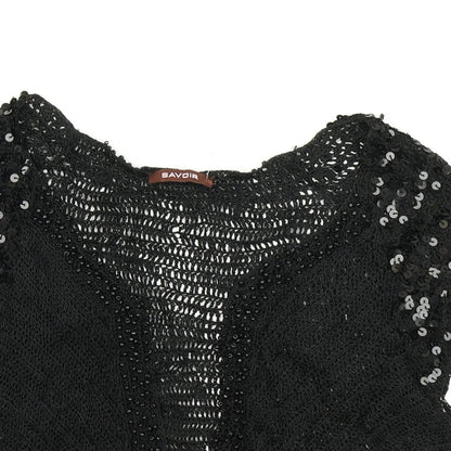 Savoir Womens Black  Knit Cardigan Jumper Size 10