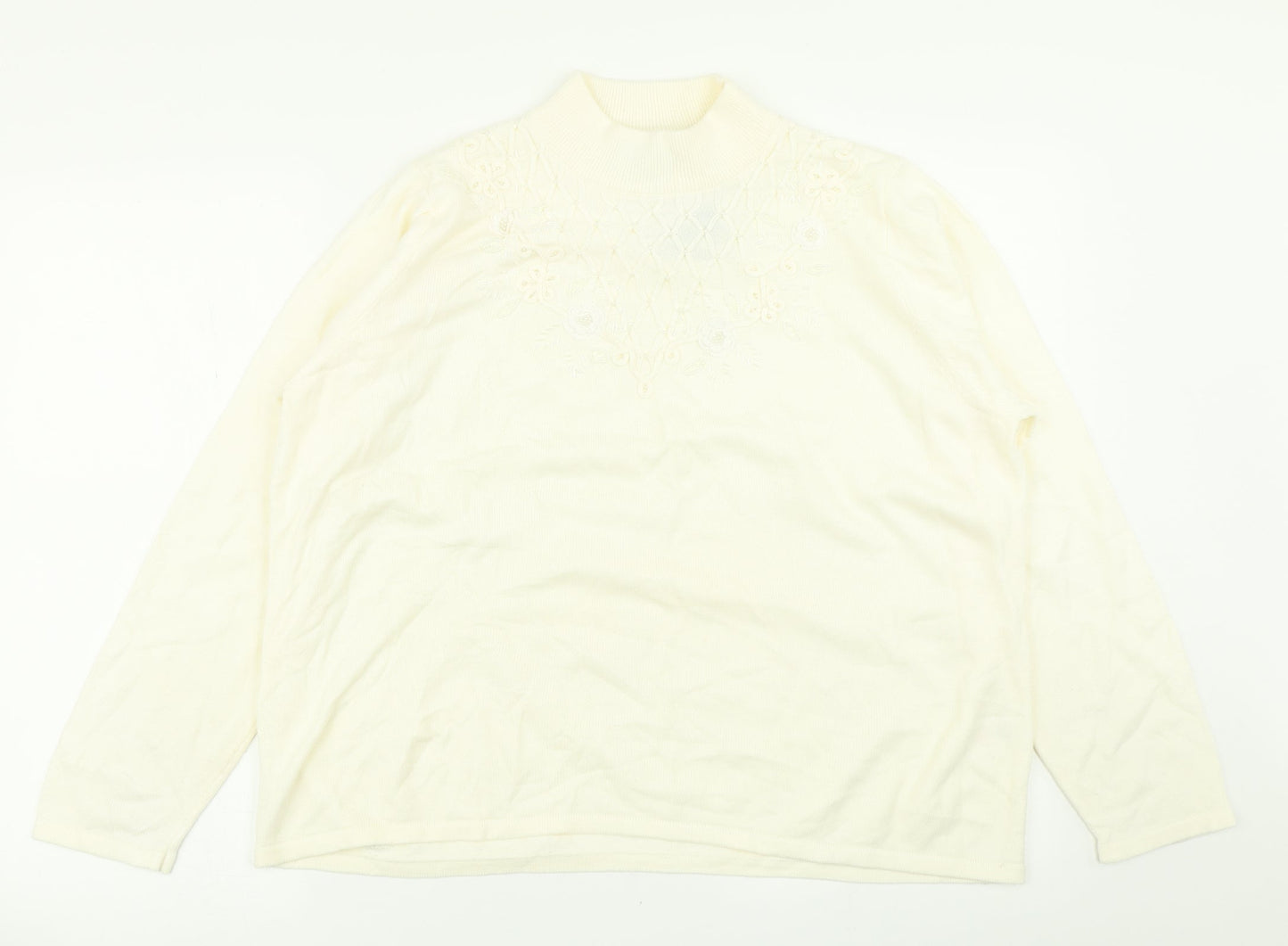 Womens UK Size L BM Ivory Pullover Jumper