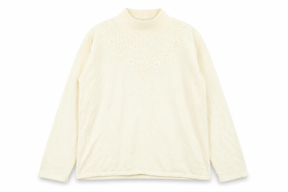 Bonmarché Womens Ivory Knit Pullover Jumper Size L