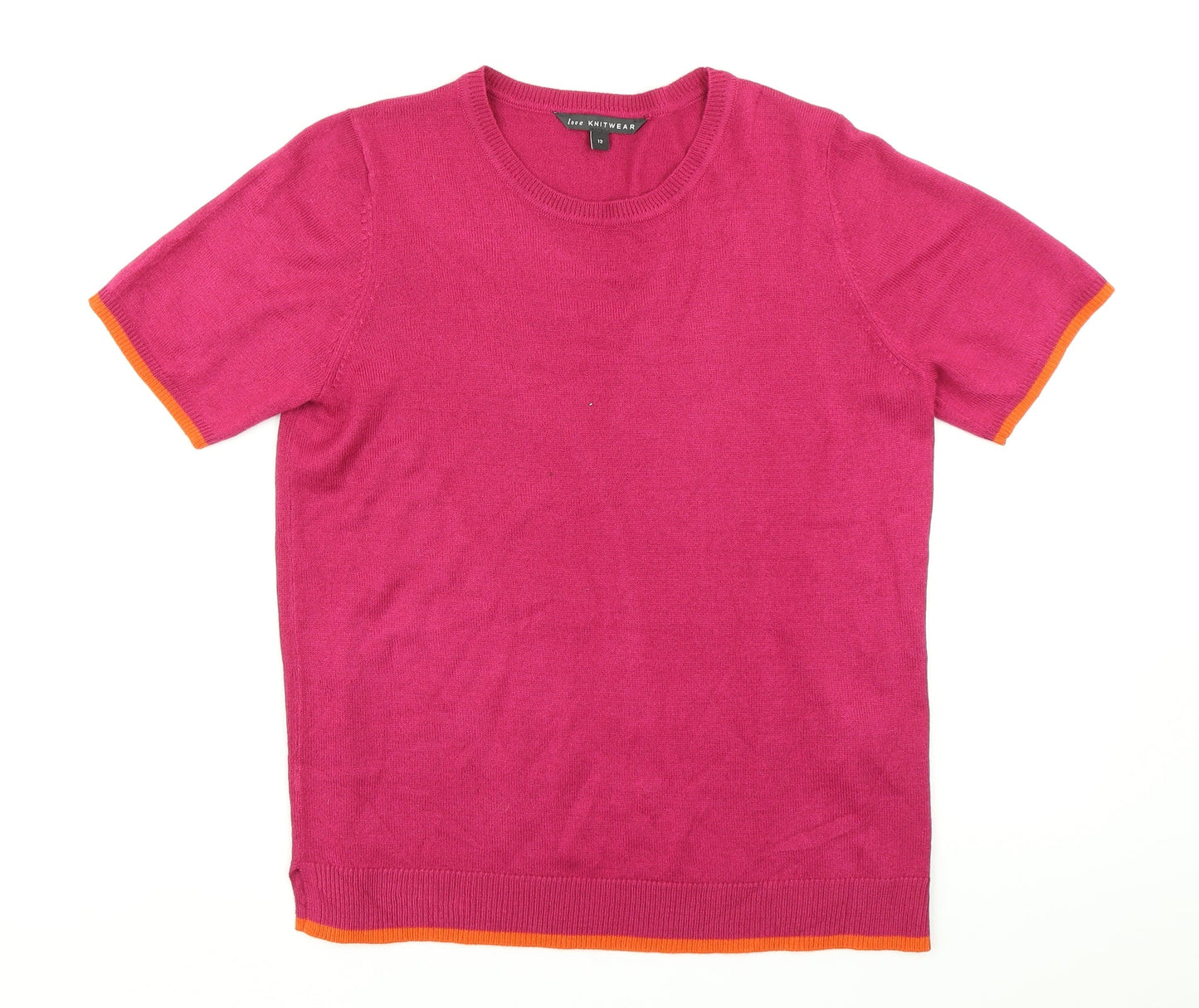 Bonmarché Womens Pink  Knit Basic T-Shirt Size 12