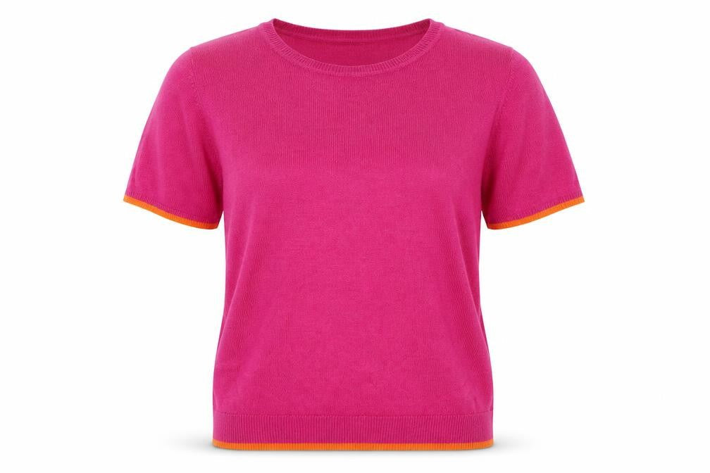 Bonmarché Womens Pink  Knit Basic T-Shirt Size 12