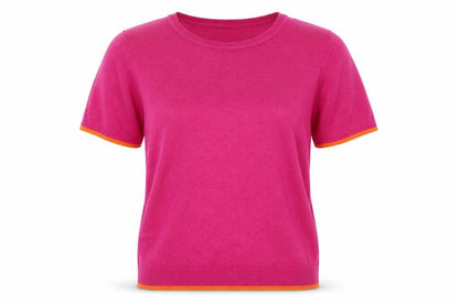 Bonmarché Womens Pink  Knit Basic T-Shirt Size 12