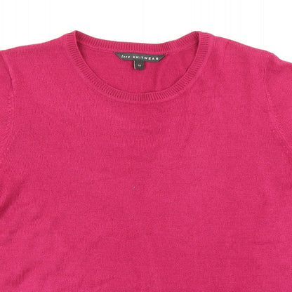Bonmarché Womens Pink  Knit Basic T-Shirt Size 12
