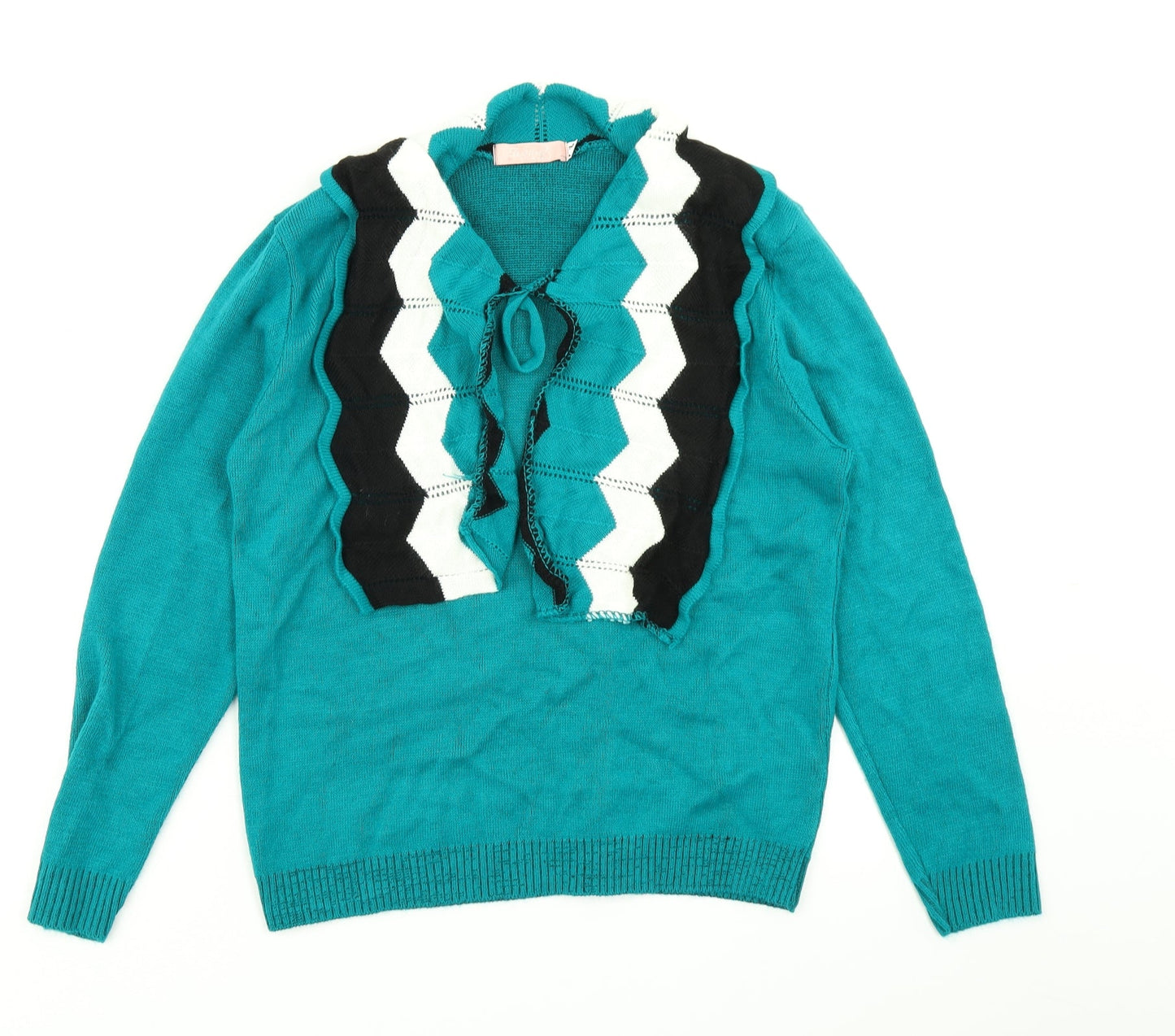 Womens UK Size M Elegant Green Pullover Jumper