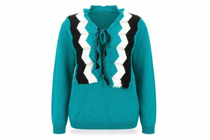 Womens UK Size M Elegant Green Pullover Jumper