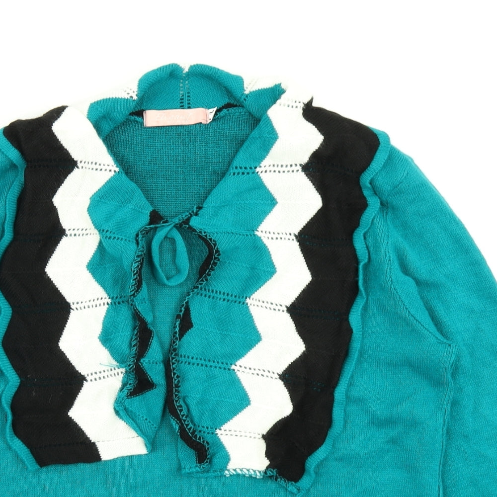Womens UK Size M Elegant Green Pullover Jumper