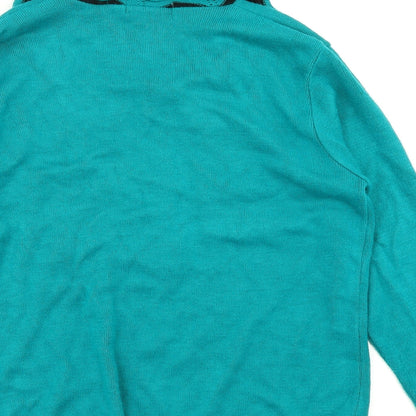 Womens UK Size M Elegant Green Pullover Jumper
