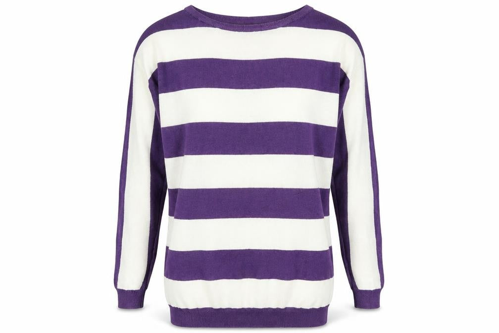 Mens UK Size S Divided Purple Pullover Jumper