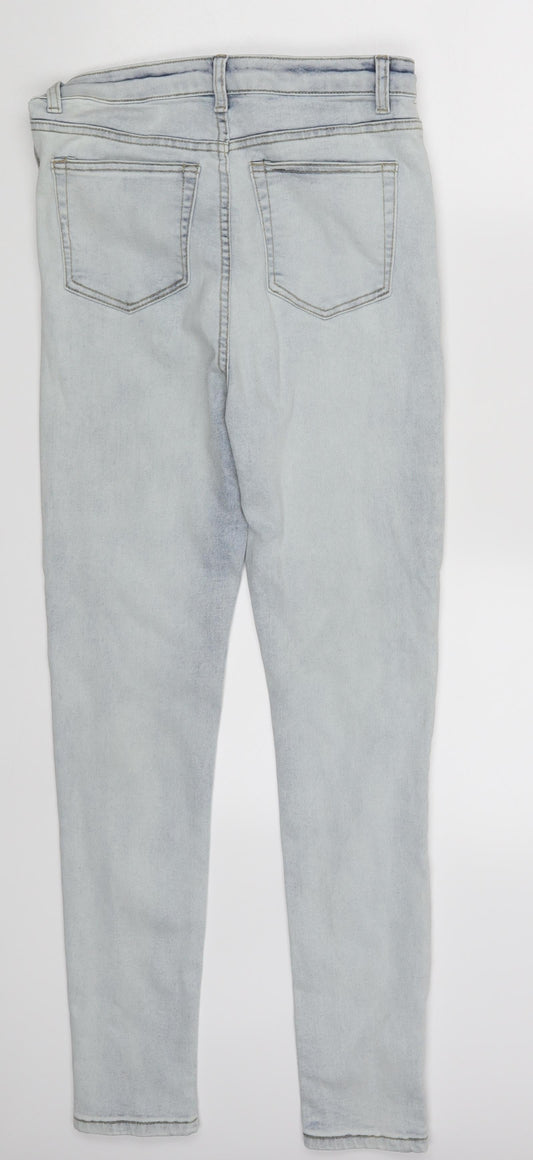 PRETTYLITTLETHING Womens Blue  Denim Skinny Jeans Size 10 L27 in