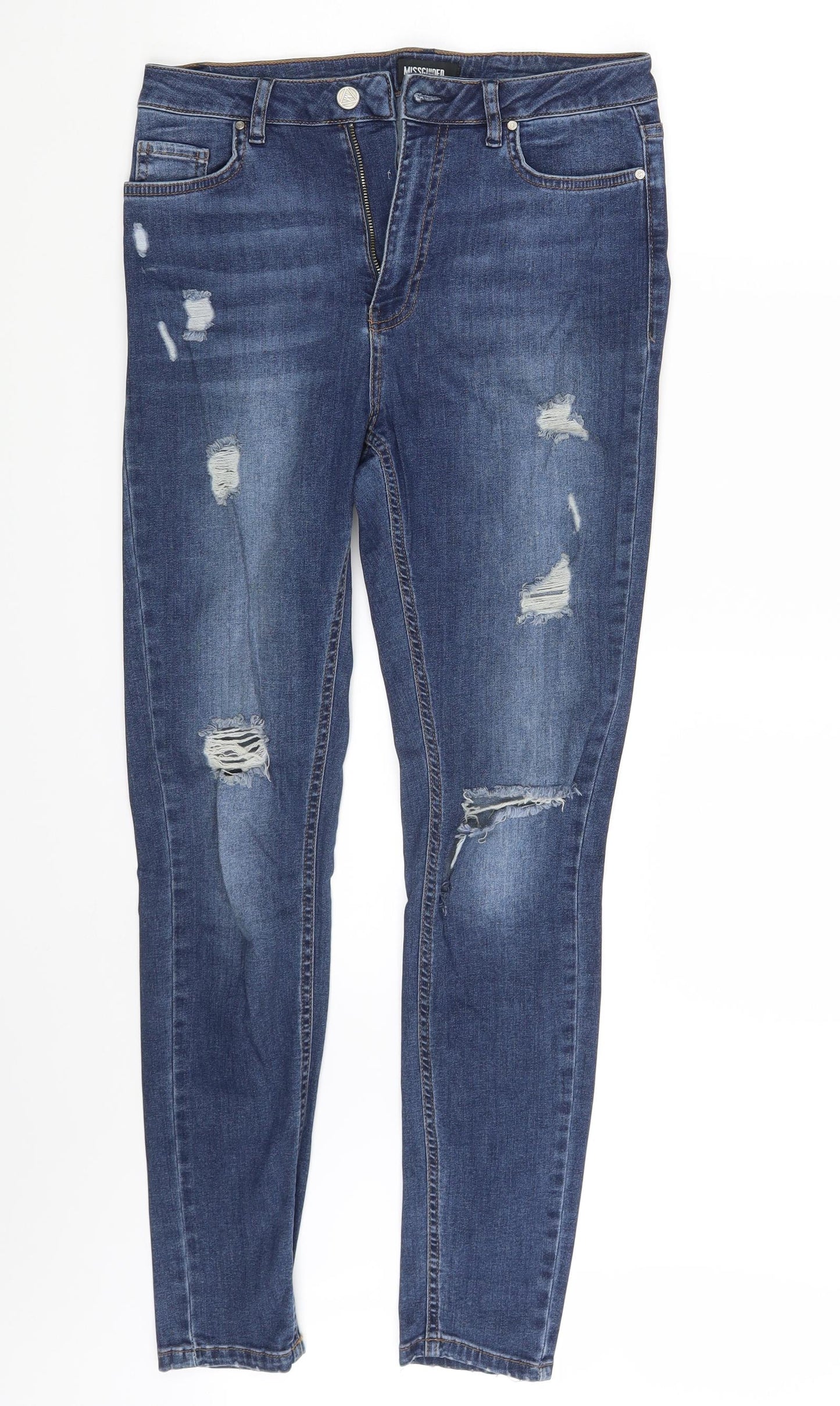 Missguided  Womens Blue  Denim Skinny Jeans Size 10 L29 in