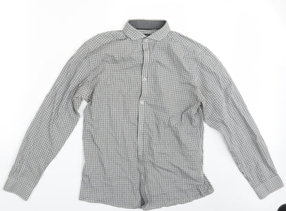 Mens UK Size 15.5 Cedar Wood State White  Button-Up Long Sleeve Casual Shirt