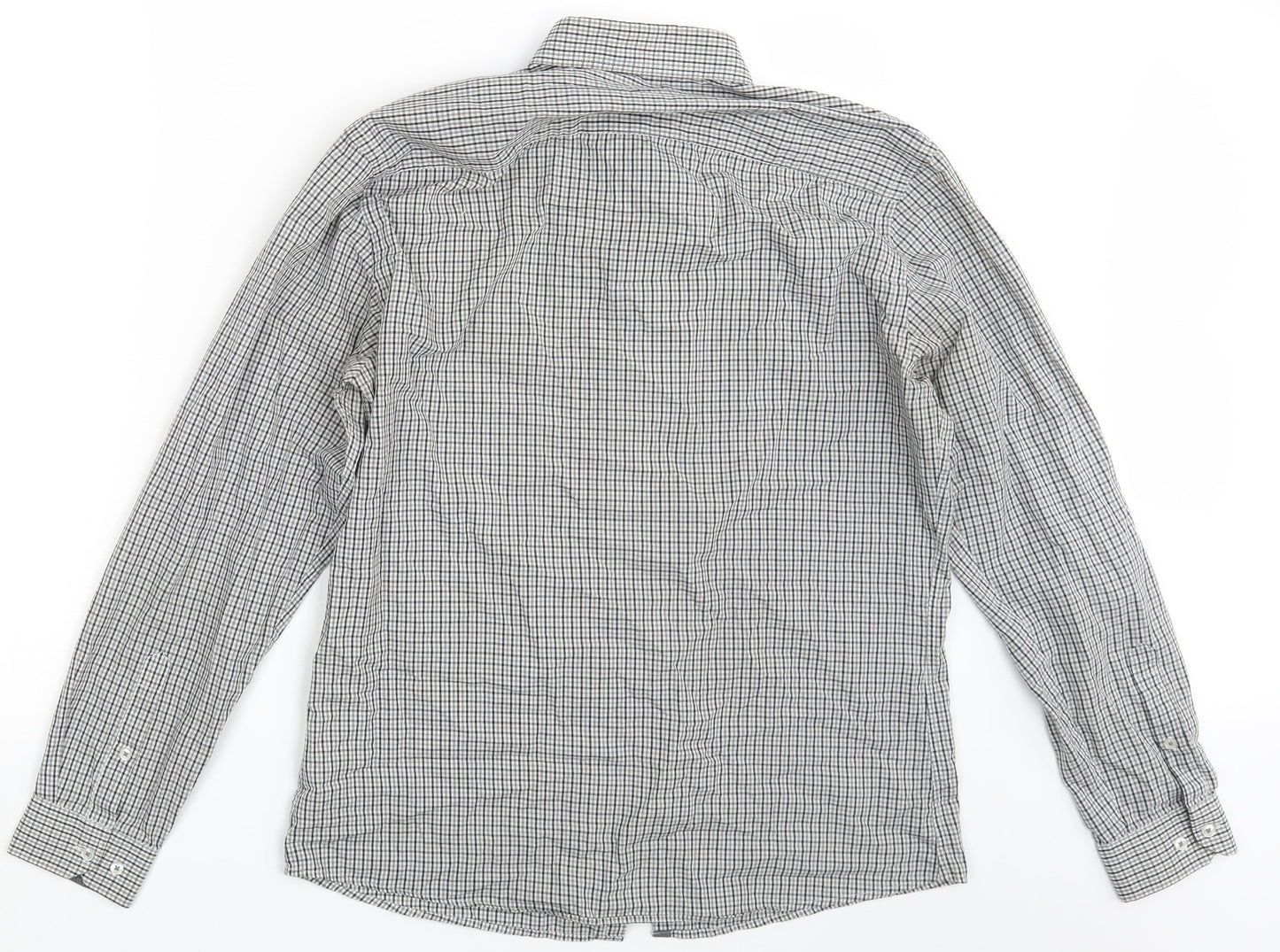 Mens UK Size 15.5 Cedar Wood State White  Button-Up Long Sleeve Casual Shirt