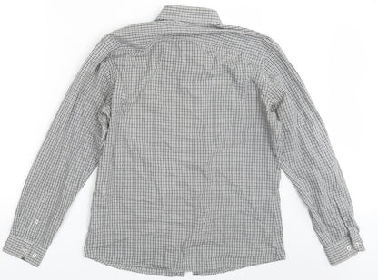 Mens UK Size 15.5 Cedar Wood State White  Button-Up Long Sleeve Casual Shirt