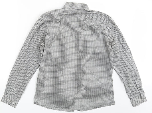 Mens UK Size 15.5 Cedar Wood State White  Button-Up Long Sleeve Casual Shirt