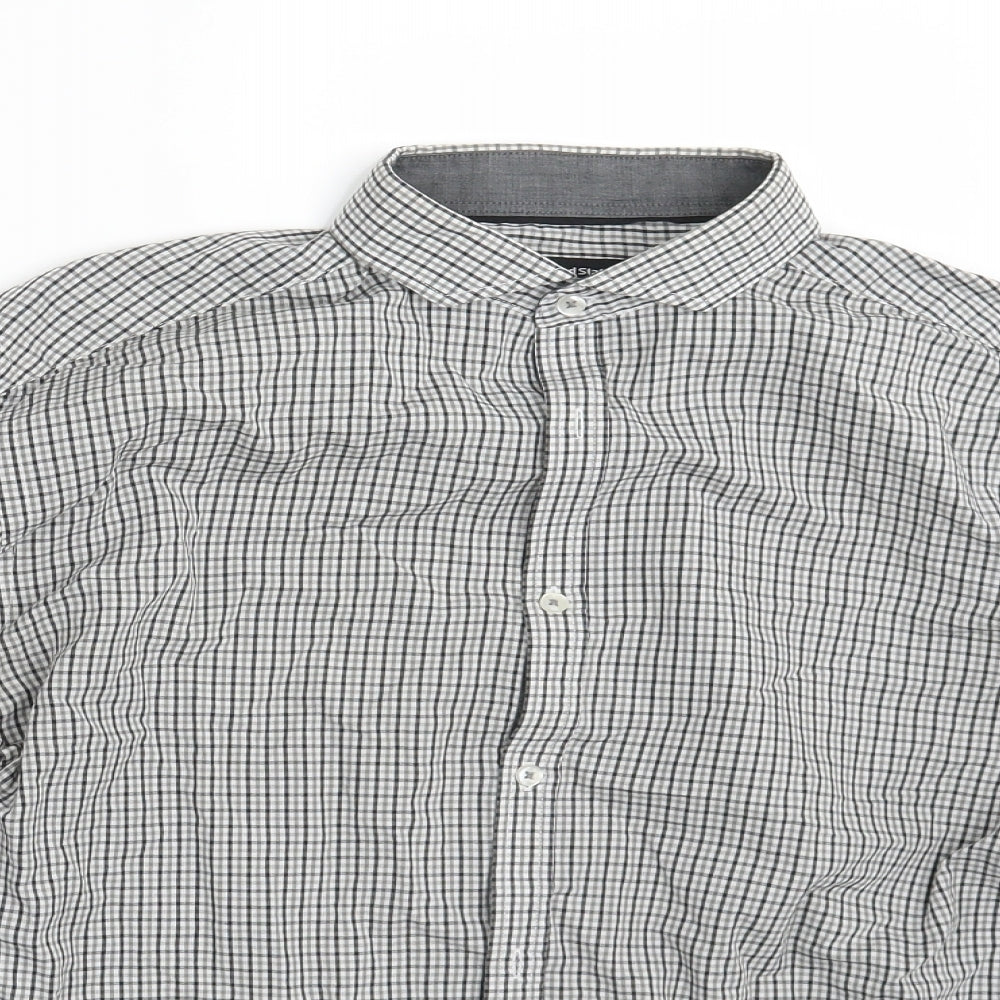 Mens UK Size 15.5 Cedar Wood State White  Button-Up Long Sleeve Casual Shirt