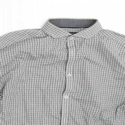 Mens UK Size 15.5 Cedar Wood State White  Button-Up Long Sleeve Casual Shirt
