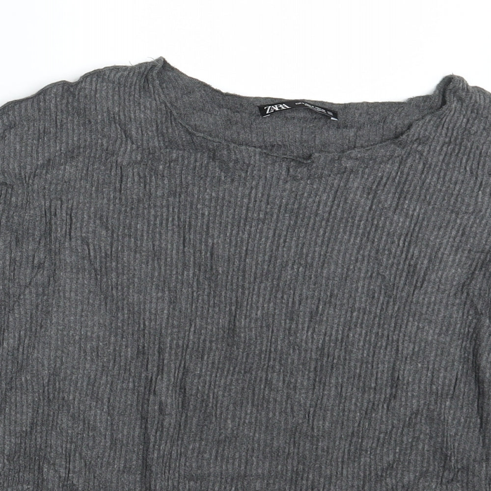 Womens UK Size S Zara Grey Pullover Jumper