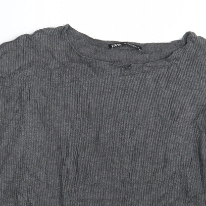 Womens UK Size S Zara Grey Pullover Jumper