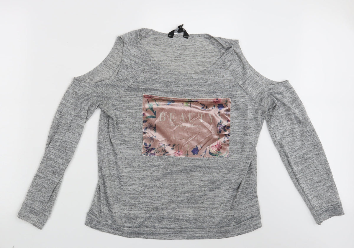 New Look Womens Grey   Pullover Sweatshirt Size 12