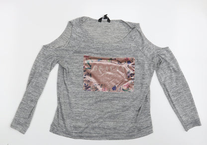 New Look Womens Grey   Pullover Sweatshirt Size 12