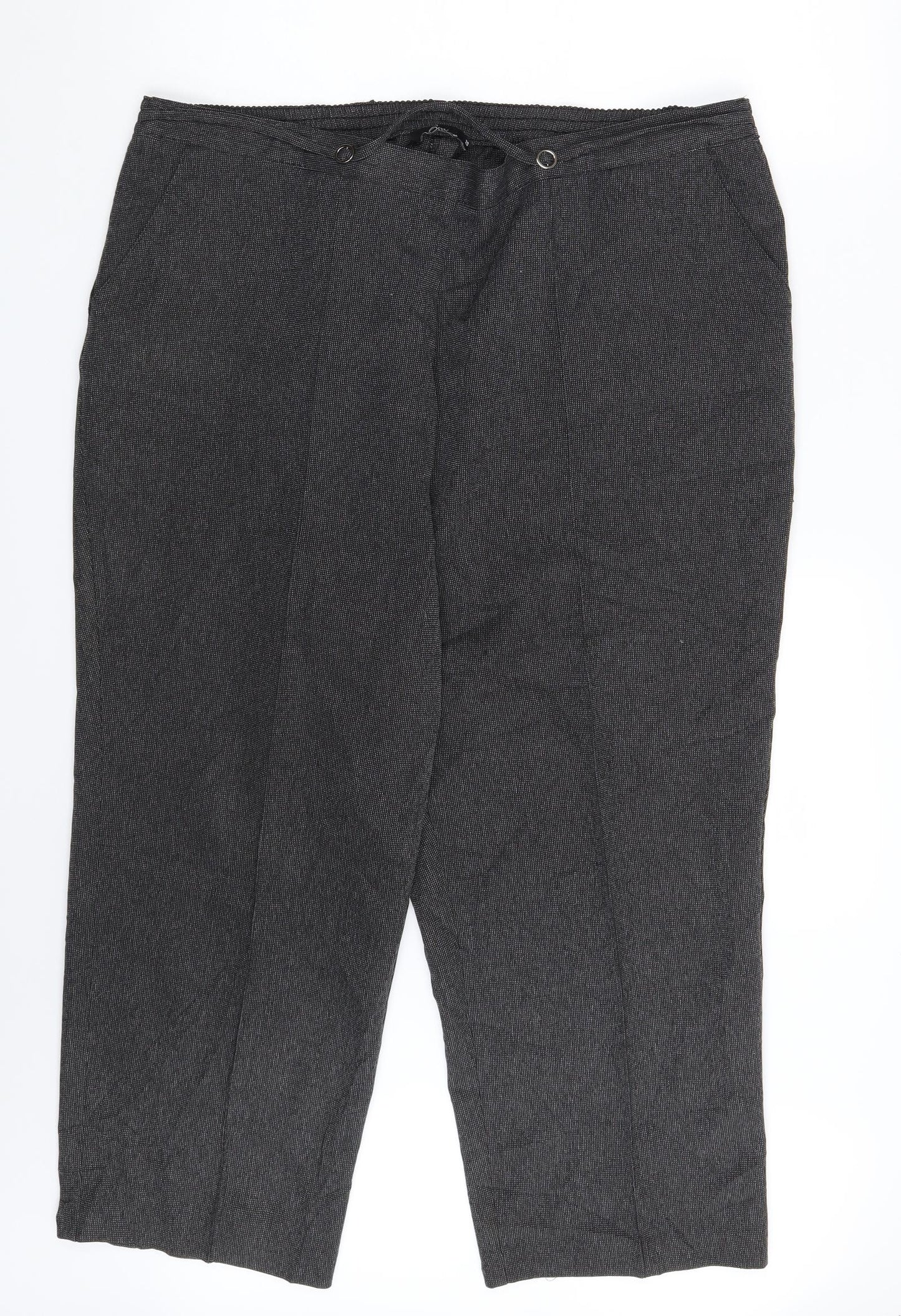Womens UK Size 20 BM Collection Regular Fit Capri Grey Trousers