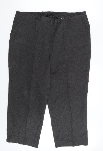 Womens UK Size 20 BM Collection Regular Fit Capri Grey Trousers