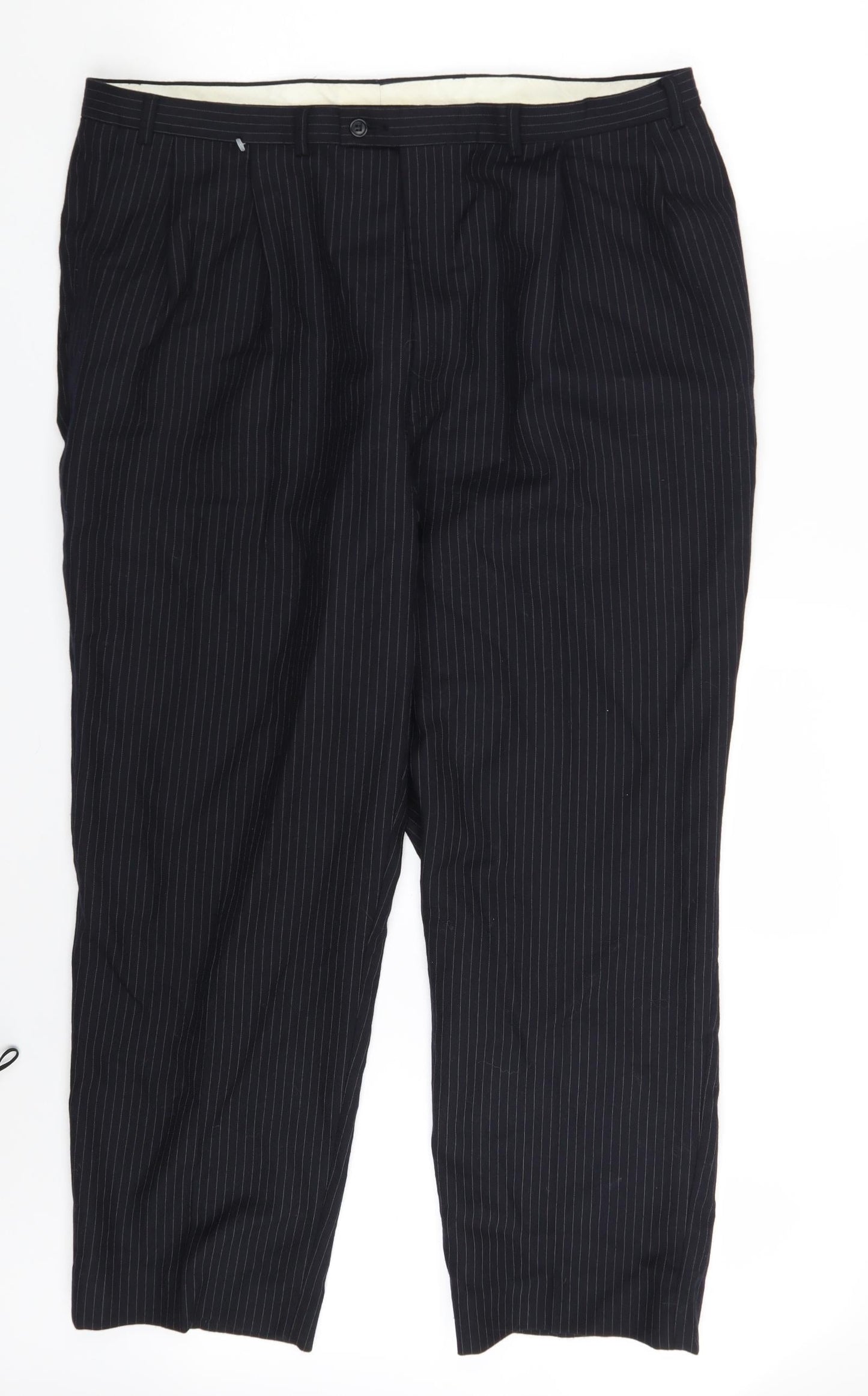 Preworn Mens Blue Striped  Dress Pants Trousers Size 41 in L31 in