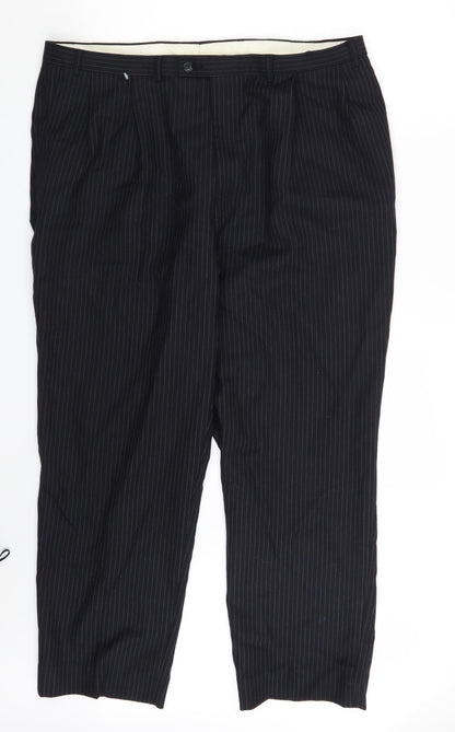 Preworn Mens Blue Striped  Dress Pants Trousers Size 41 in L31 in