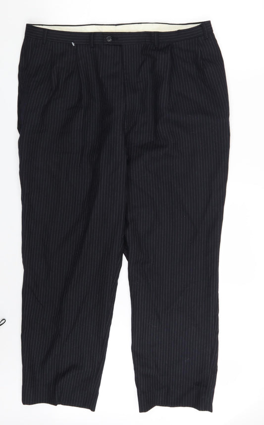 Preworn Mens Blue Striped  Dress Pants Trousers Size 41 in L31 in