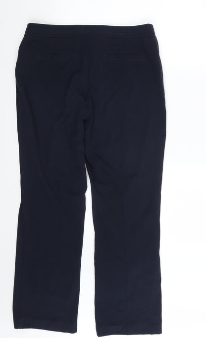 Womens UK Size 14 M&Co Regular Fit Dress Pants Blue Trousers