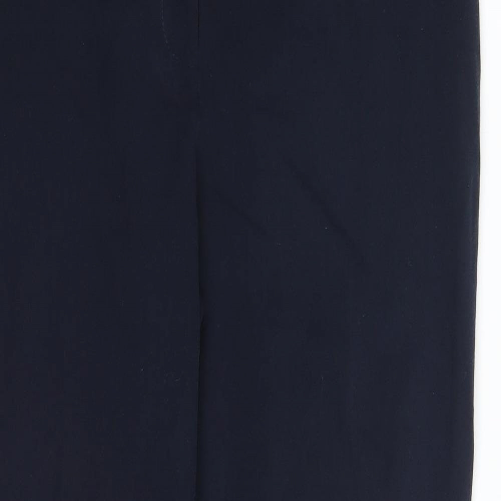 Womens UK Size 14 M&Co Regular Fit Dress Pants Blue Trousers