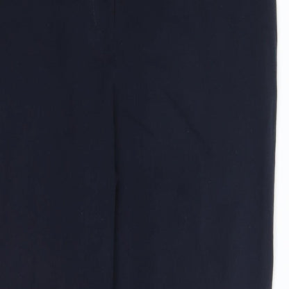 Womens UK Size 14 M&Co Regular Fit Dress Pants Blue Trousers
