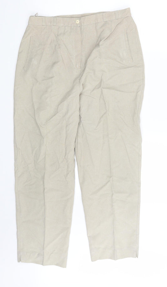 Womens UK Size 14 Janique Regular Fit Chino Beige Trousers