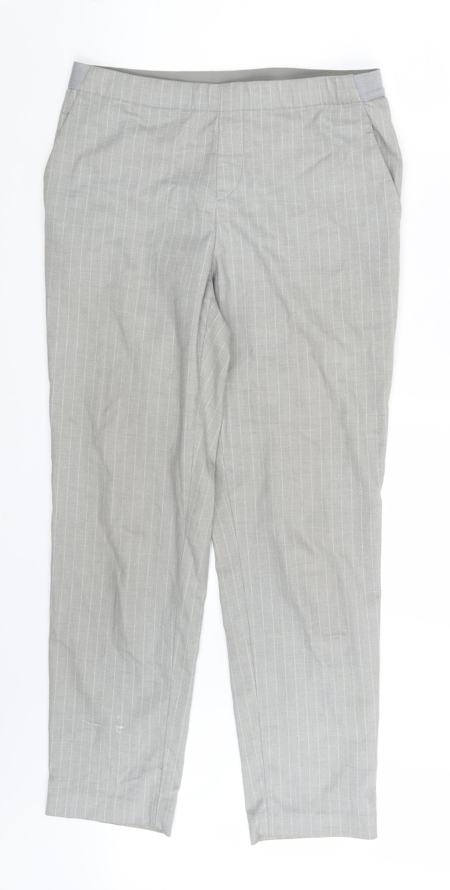 Womens UK Size One Size Uniqlo Regular Fit Dress Pants Grey Trousers