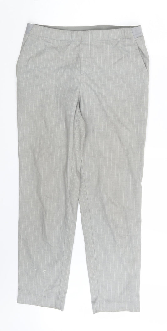 Womens UK Size One Size Uniqlo Regular Fit Dress Pants Grey Trousers