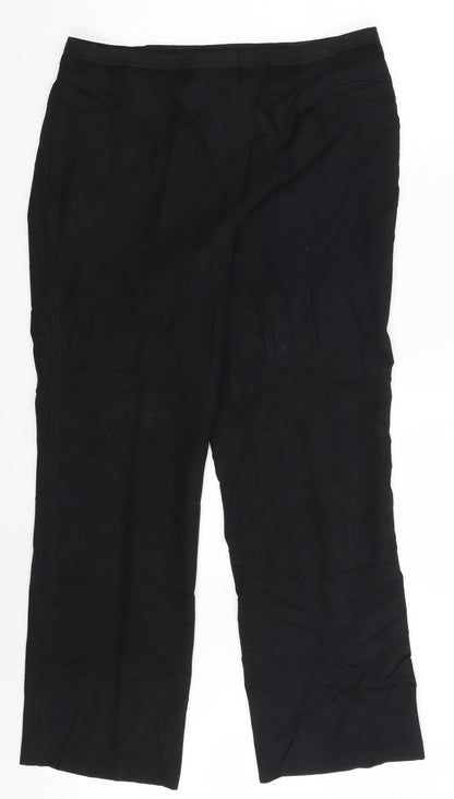 Womens UK Size 14 M&S Regular Fit Dress Pants Black Trousers