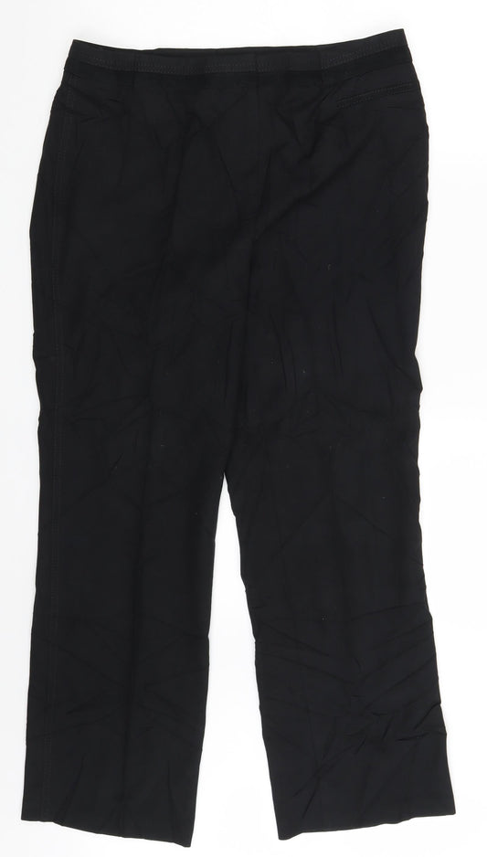 M&S Womens Black   Dress Pants Trousers Size 14 L28 in
