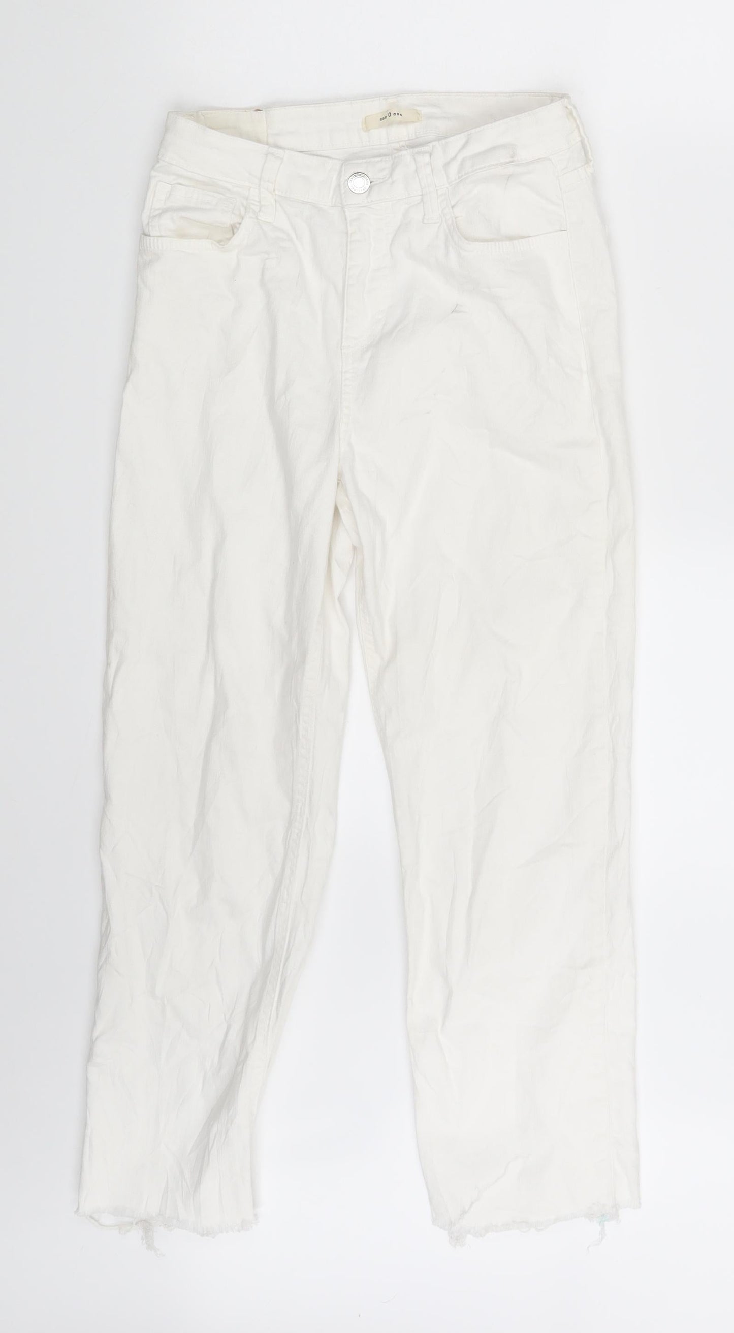 Ese O Ese Womens White  Denim Straight Jeans Size 8 L24 in