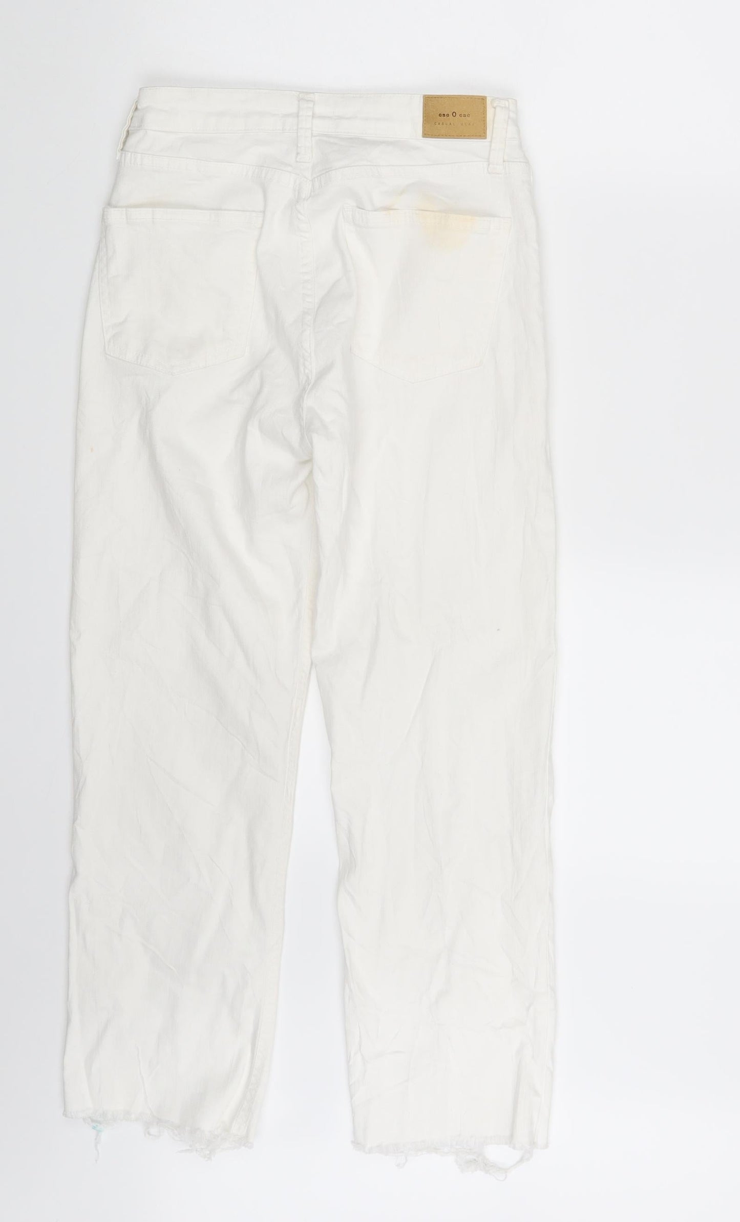 Ese O Ese Womens White  Denim Straight Jeans Size 8 L24 in