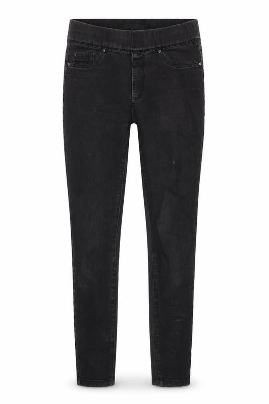 Front view of Denim & Co. women’s black denim jegging jeans, size UK 10, 27-inch leg