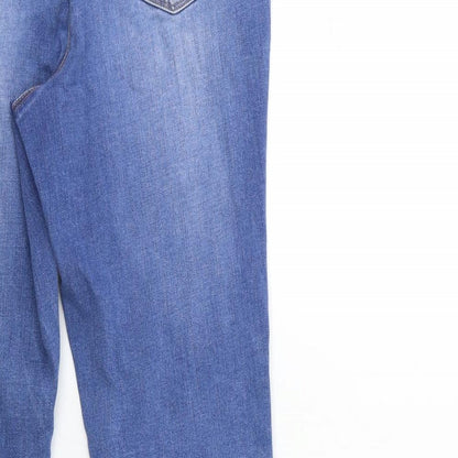 George Womens Blue Floral Denim Skinny Jeans Size 12 L28 in