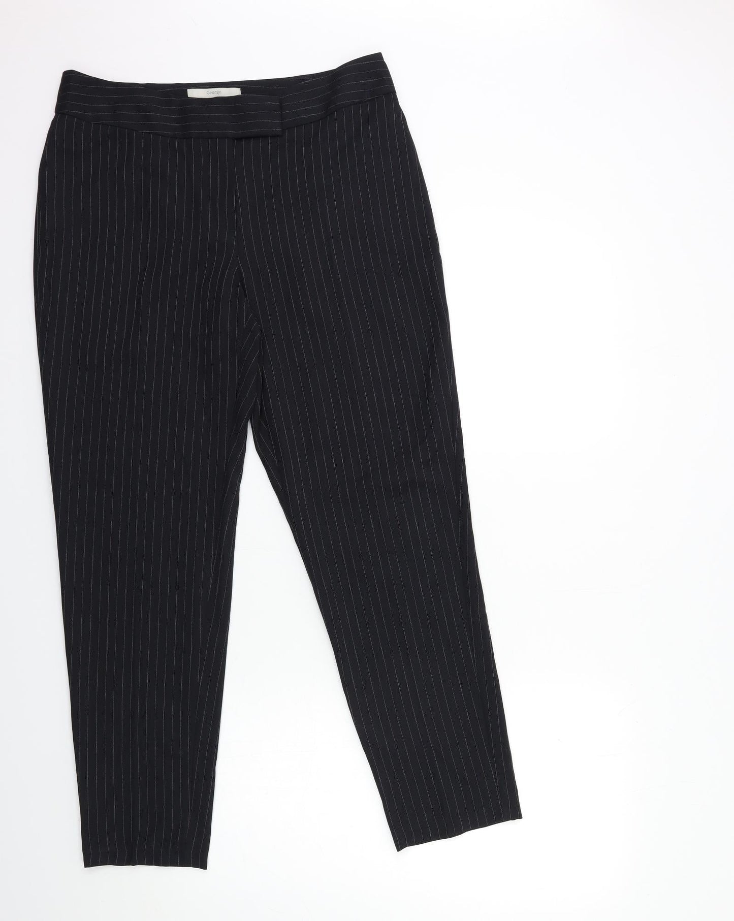 George Womens Black Striped  Trousers  Size 30 in L28 in
