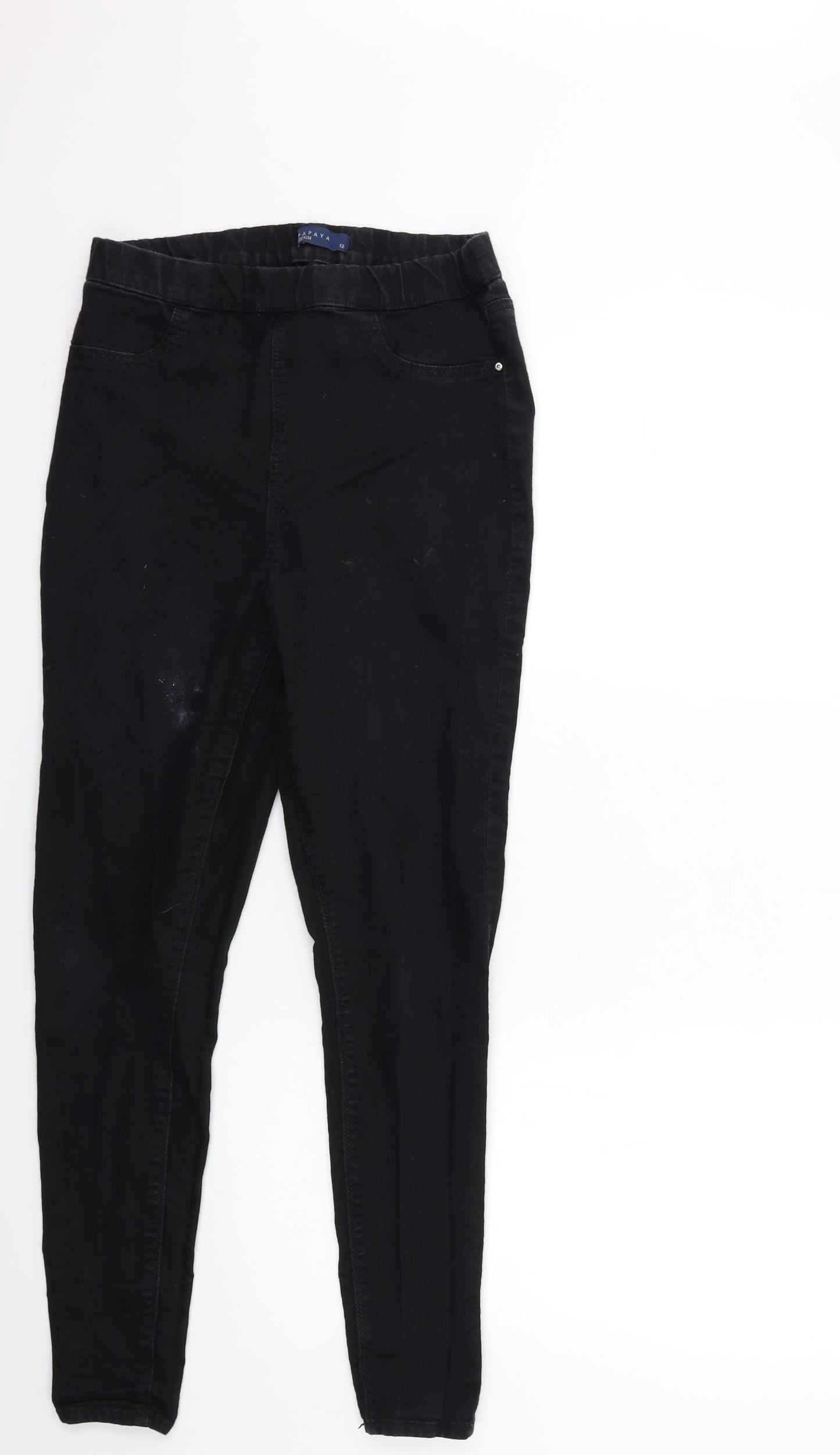 Papaya Womens Black  Denim Jegging Jeans Size 12 L28 in