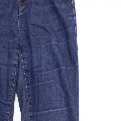Denim & Co. Womens Blue  Denim Straight Jeans Size 8 L34 in