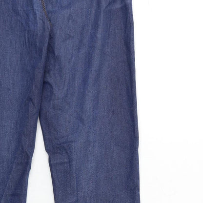 Denim & Co. Womens Blue  Denim Straight Jeans Size 8 L34 in