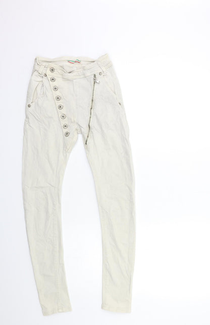 Womens UK Size XS Preworn Regular Fit Skinny Grey Jeans